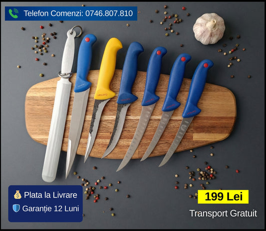 Set Complet Cuțite Măcelărie Inox Germany 7 Piese