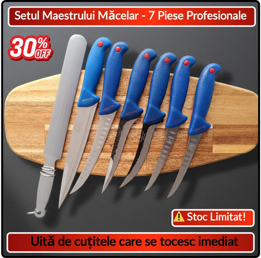 Kit Cutite Profesionale 7 Piese - Maestrul Macelar