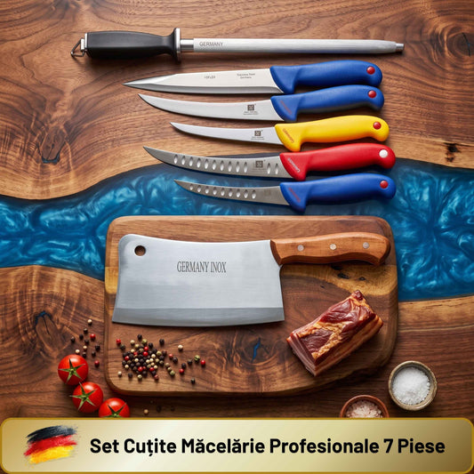 Kit Cuțite Măcelărie Profesionale 7 Piese  Stainless Steel  Germany